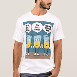 Half leeg half vol grappig drink cup T-shirt