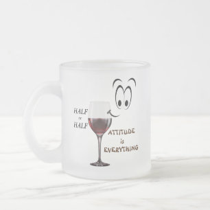 Half leeg of half vol?  Attitude is alles Matglas Koffiemok