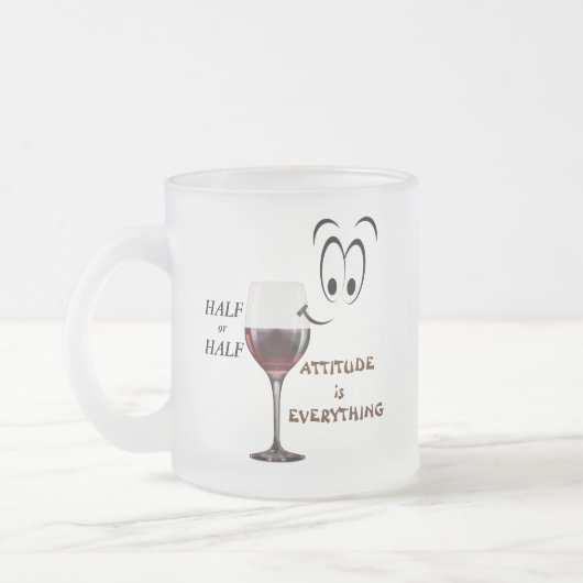 Half leeg of half vol? Attitude is alles Matglas Koffiemok (Links)