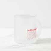 Half Leeg of Half Vol Optimist Pessimist Matglas Koffiemok (Voorkant rechts)