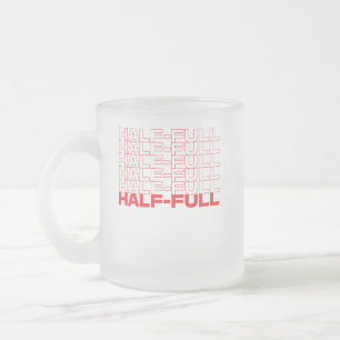 Half Leeg of Half Vol Optimist Pessimist Matglas Koffiemok
