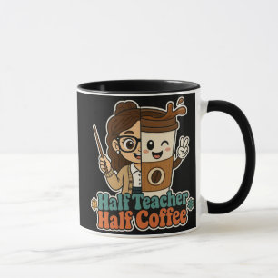 Half Leraar Half Koffiekop – Grappig Geschenk voor Mok