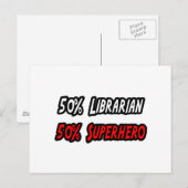Half Librarian Half Superheld Briefkaart (Voorkant / Achterkant)