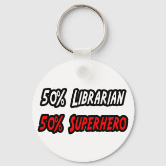 Half Librarian Half Superheld Sleutelhanger