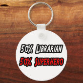 Half Librarian Half Superheld Sleutelhanger (Voorkant)