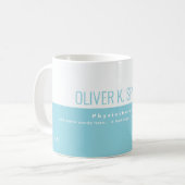 Half-lichtblauw half-wit beroep op maat koffiemok (Voorkant links)