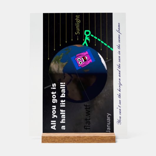 Half lit ball! acryl bord (Voorkant)