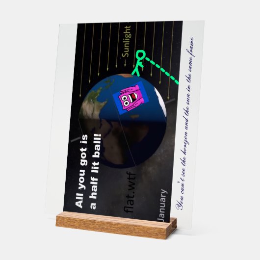 Half lit ball! acryl bord (Hoek)