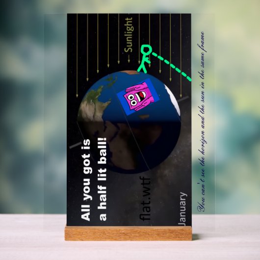 Half lit ball! acryl bord (Neutraal)