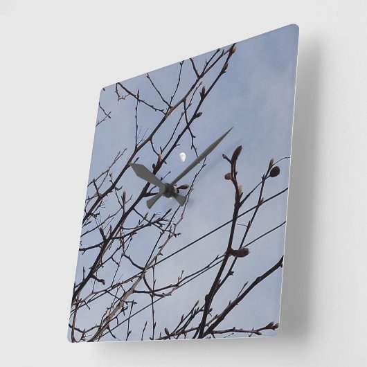 Half maan in daglicht vierkante klok (Hoek)