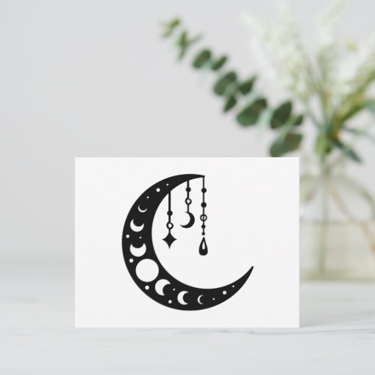 Half maan, Moon Phases Briefkaart (Staand voorkant)