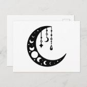 Half maan, Moon Phases Briefkaart (Voorkant / Achterkant)