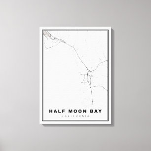 Half maanden Bay-kaart Canvas Afdruk