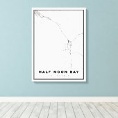 Half maanden Bay-kaart Canvas Afdruk (Insitu (Houten vloer))