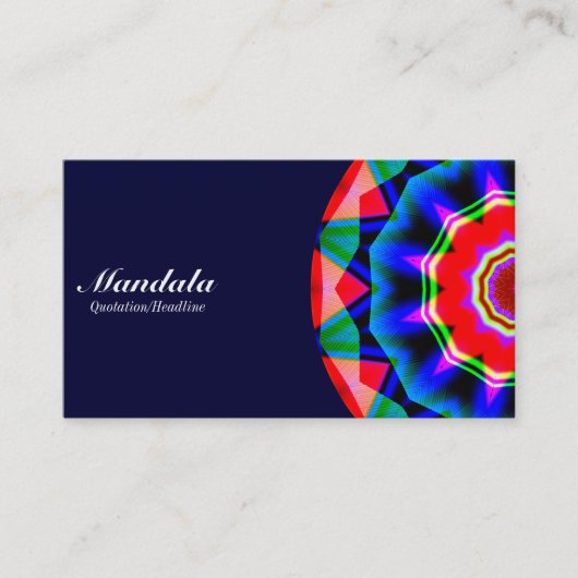 Half Mandala 06 - Donkere marine Visitekaartje (Voorkant)