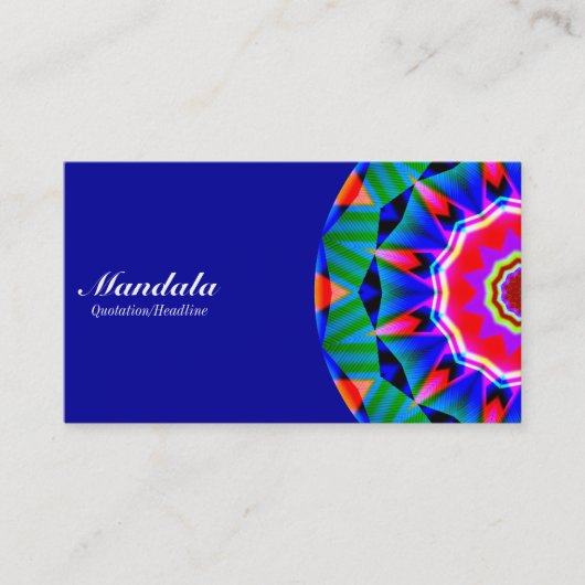 Half Mandala 08 - Blauw 00099 Visitekaartje (Voorkant)