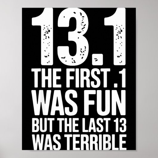 Half Marathon Art For Men Women 13.1 Half Marathon Poster (Voorkant)