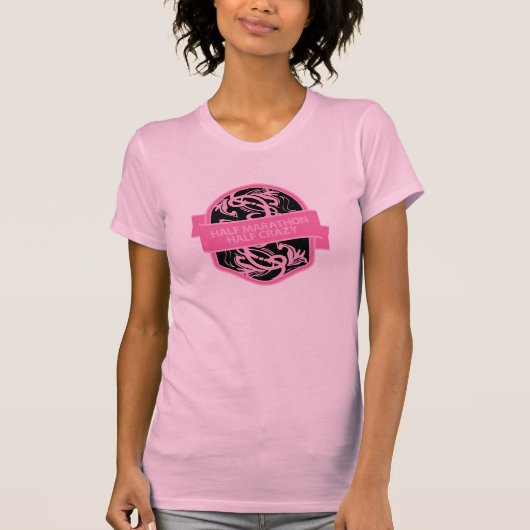 Half marathon Half Crazy Pink T-shirt (Voorkant)