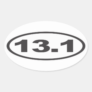 Half marathon Oval Decal Ovale Sticker