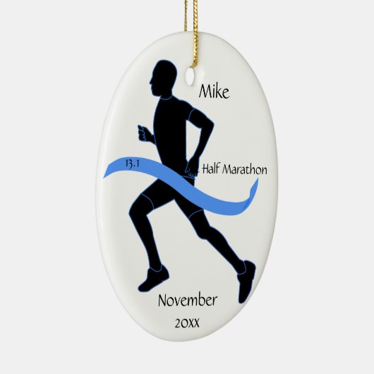 Half marathon Runner Ornament - Man (Rechts)