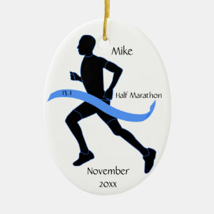 Half marathon Runner Ornament - Man