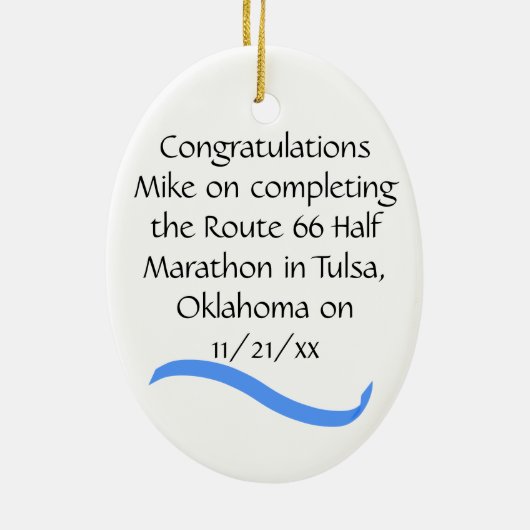 Half marathon Runner Ornament - Man (Achterkant)