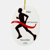 Half marathon Runner Ornament - Man red (Voorkant)