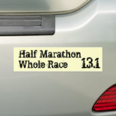 Half marathonWhole Race, 13.1 Bumpersticker (Op auto)