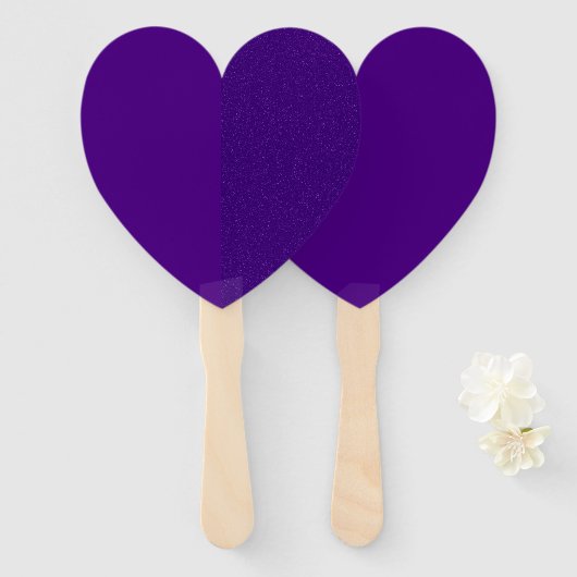 Half-Matte, Half-Noise Purple Heart Fan (Custom) Handwaaier (Voorkant en achterkant)