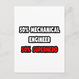 Half mechanisch ingenieur ... Halve superheld Briefkaart