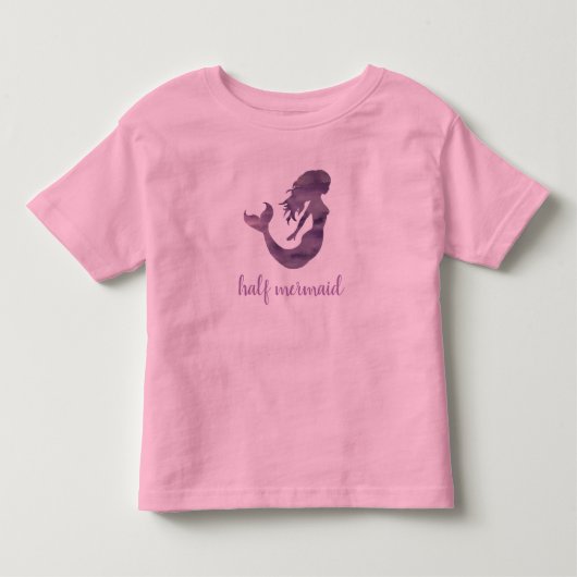 Half Meermin Paars Roze Kinder Shirts (Voorkant)