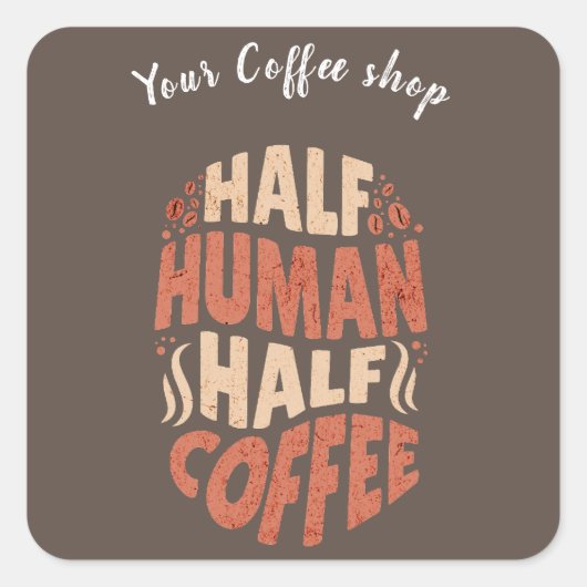 Half mens half koffie halioweens Custom Sticker (Voorkant)