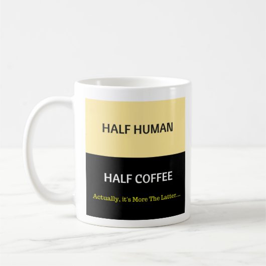 Half mens - half koffie koffiemok (Links)
