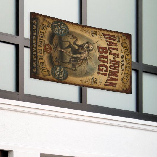 Half-Menselijke Bug Horror Carnaval Poster Spandoek (Buitenkant Gebouw)