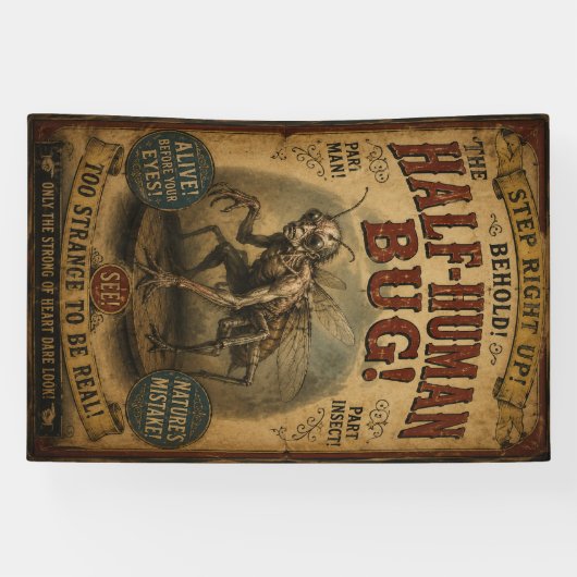 Half-Menselijke Bug Horror Carnaval Poster Spandoek (Horizontaal)