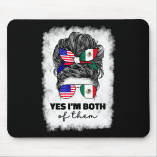 Half Mexicaans en Amerikaans Mexico Amerika Vlag  Muismat