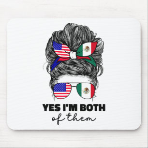 Half Mexicaans en Amerikaans Mexico Amerika Vlag V Muismat