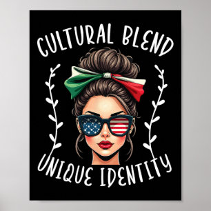 Half Mexicaans Half Amerikaans Vlag Mexicaans Amer Poster