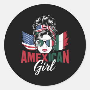 Half Mexicaans Half Amerikaans Vlag Mexico Amerika Ronde Sticker