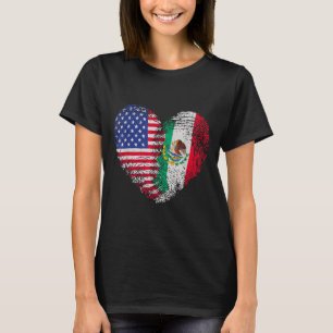Half Mexicaans Half Amerikaans Vlag Mexico T-shirt