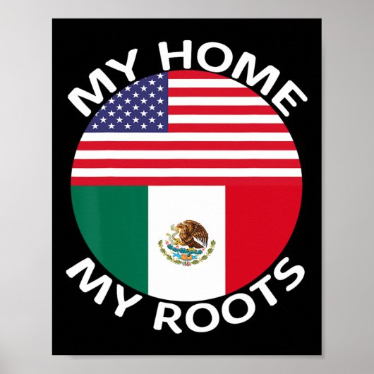 Half Mexicaans Half Amerikaans Vlag USA Mexico Roo Poster (Voorkant)