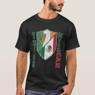 Half Mexicaans Half Iers Vlag Schild Mex-Iers Vert T-shirt