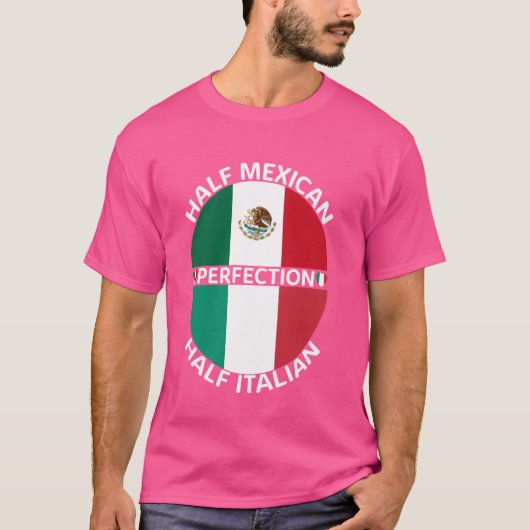 Half Mexicaans Half Italiaans Mexico Italië Vlag R T-shirt (Voorkant)