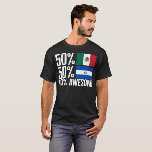 Half Mexicaans Half Salvadoriaans Shirt, 50 Mexica T-shirt (Voorkant volledig)