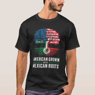 Half Mexicaanse Amerikaanse vlag Mexico-Amerika T-shirt