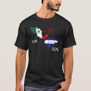 Half Mexicaanse Half Hondurese Vlag Kaart Mexico C T-shirt