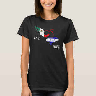 Half Mexicaanse Half Hondurese Vlag Kaart Mexico C T-shirt