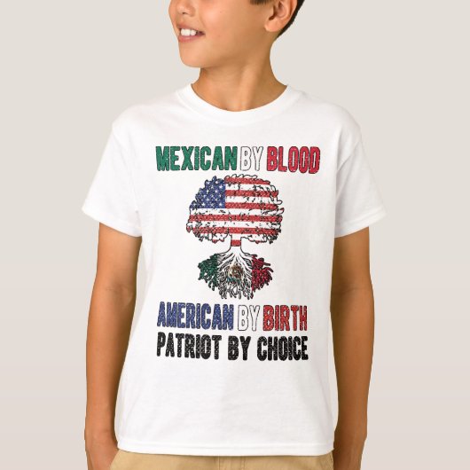 Half Mexican Half American Flag Mexico USA T-shirt (Voorkant)