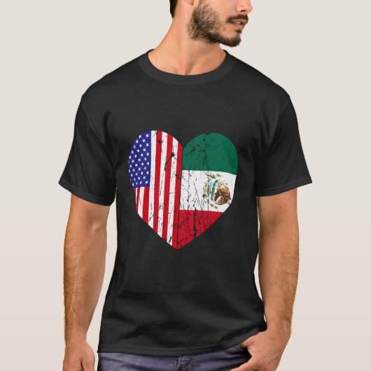Half Mexico Half Amerikaanse Roots Mannen Vrouwen  T-shirt (Voorkant)