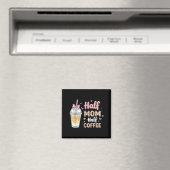 Half Moeder Half Coffee Schattig Iced Coffee Retro Magneet (Insitu (Vaatwasser))